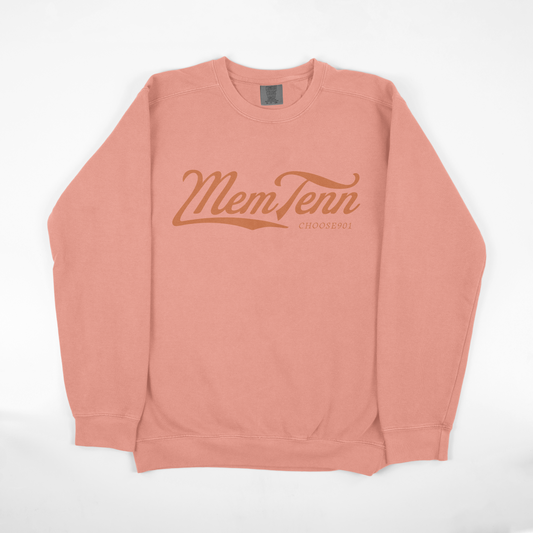 Memphis Tenn Cursive Sweatshirt on Terracotta