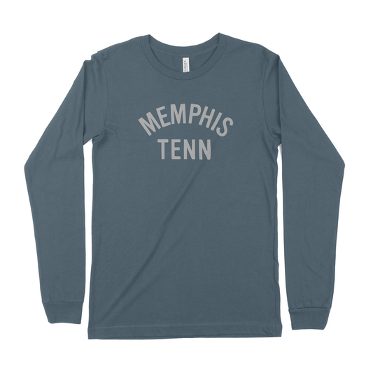 Long-sleeve shirt with "Choose901 Memphis" text graphic from Choose901 Merch Shop.