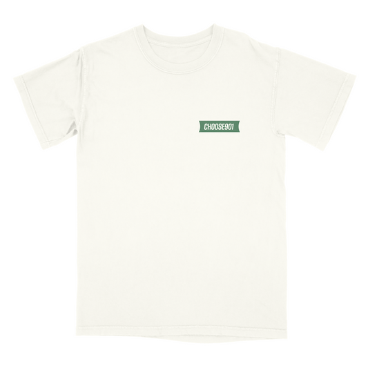 Plain white Choose901 Coordinate Shirt (Green) with the text "Memphis Choose901" on the left chest area.