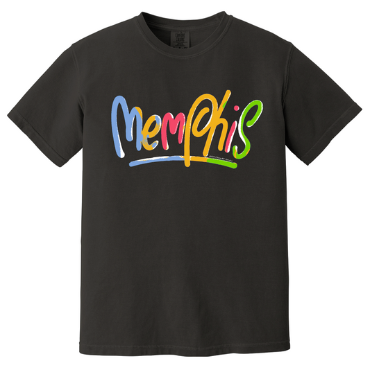 Choose901 Handwritten Shirt (Black) with colorful "Choose901" text graphic.