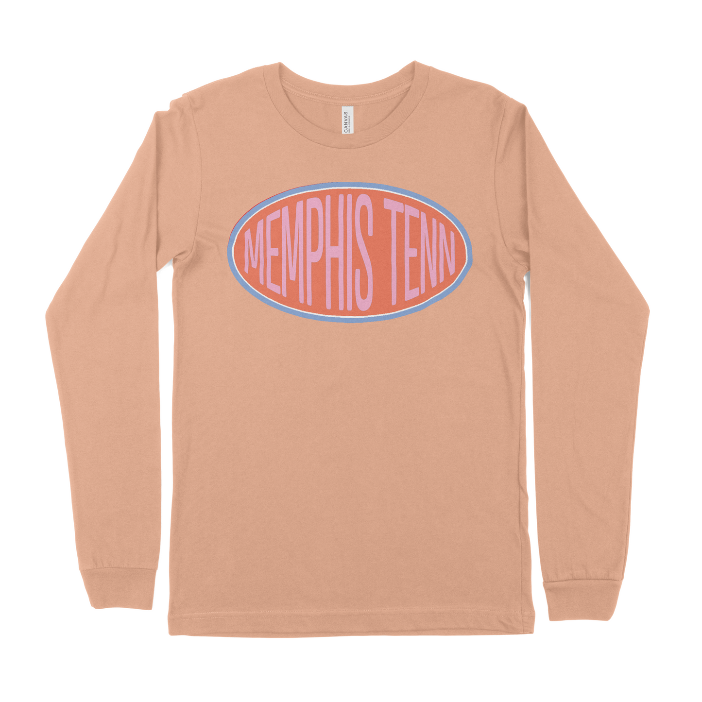 Memphis Tenn Gas Station Long Sleeve on Peach