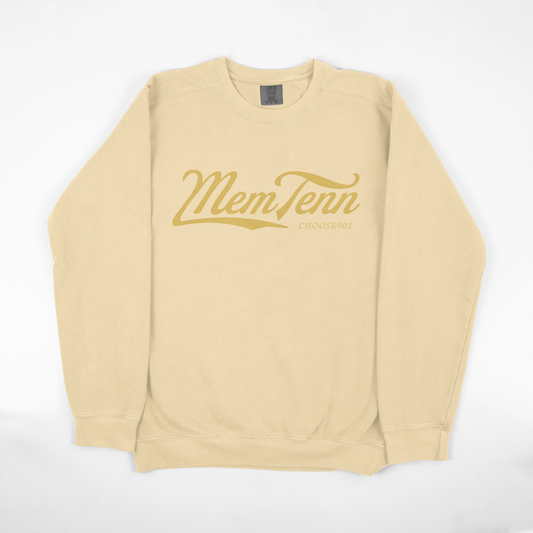 Memphis Tenn Cursive Sweatshirt on Butter